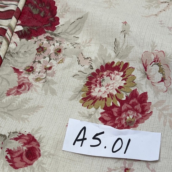 Waverly Garden Room Norfolk Rose Pillow Shams 2 Set Red Floral Stripe Ruffle - Picture 8 of 10